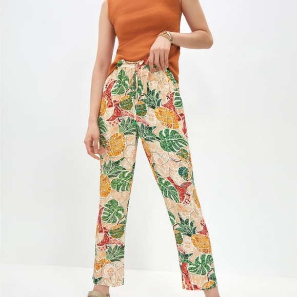 Anthropologie Farm Rio Mosaic Tapered Pants - Picture 2 of 8